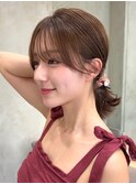 ロングボブ×流れる顔周り