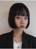 天神大名顔周りレイヤーカットミディアムボブタッセルボブパーマ