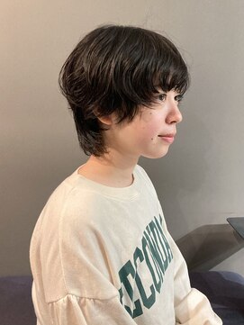 ネロ ヘアサロン 渋谷(NERO HAIR SALON) 【倉田真希】マッシュウルフ　ニュアンスパーマ　前髪あり