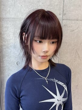 ジュノヘアージャパン 表参道(JUNO HAIR JAPAN) 太陽光でより色味が分かるパープルブラック×ミディアムハッシュ