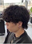 波巻きプードルパーマ マッシュウルフ 鹿児島メンズ