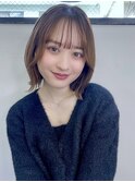 レイヤーボブ 外ハネボブ ベージュブラウン 20250208