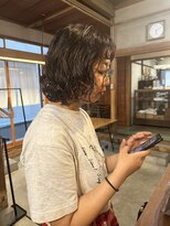 ノフ(knof)&nbsp;ボブヘアボブパーマくるくるパーマ暖色カラーハイトーンカラー