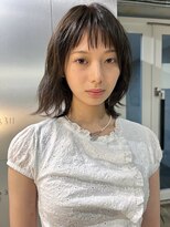 ナヌーク シブヤ(nanuk shibuya)&nbsp;ボブレイヤーボブオン眉シャギーカットグレージュベージュパーマ