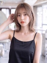エースハバナ 渋谷(1 HAVANA)&nbsp;ボブレイヤー＊顔周りレイヤーカット＊透け前髪＊ミルクベージュ