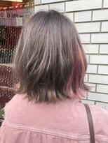 ビーユーティフル(Be you tiful)&nbsp;透明感のある切りっぱなしボブにピンクのアクセントを添えて☆