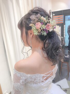 パズードコー(PSSD-CO.+5) ドライフラワーでゆるふわポニーテール