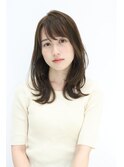 20代30代40代マッシュウルフベージュ_ネイビーシースルーバング