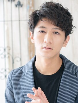 モッズヘア メン 上尾東口店(mod's hair men) ゆるふわ巻き短髪パーマのアンニュイウェットスタイルS上尾