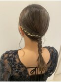 結婚式お呼ばれヘア/グレージュカラー/ミルクティーアッシュ