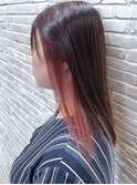ビカクストレート×インナーカラー×ピンク×デザインカラー