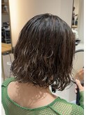 ブリーチ毛にボブパーマ