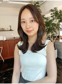 外はねミディアムレイヤーカット