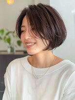 ティダスマイル ふじみ野店(tida smile) こなれミディ/白髪ぼかしハイライト/ショート/40代/50代/60代