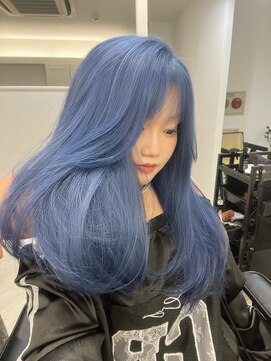 ヴィア(Via) ブルーカラーブリーチダブルカラー髪質改善トリートメントロング