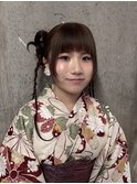 浴衣/浴衣アレンジ/個性派/カチモリ/着付け/ツインアレンジ