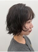 ホワイトグレージュ/ミニウルフ/デジタルパーマ/チェリーブラウ