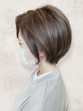 ナル バイ マグ 長野店(nalu BY MAG) ブリーチなしカラー◎大人ショートボブ/丸み小顔/20代30代