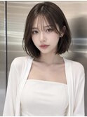 ワンホンレイヤ ー×ダークブルー[デジタルパーマ/ボブ/韓国]