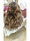 リボン編み込みウェーブ