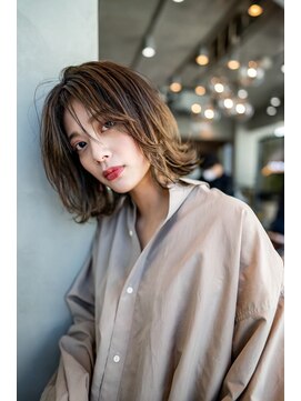 ケアリー 武蔵小杉(Carelly) 大人かわいい前髪セシルカットココアブラウンフリンジウェーブ