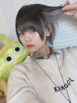 リアイス(Re:ICE) ミニウルフ/くすみブルー/流れるレイヤー/インナーハイライト