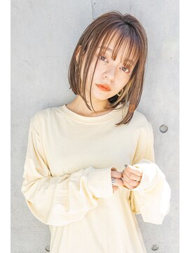 サングース(Sungoose) ミディアムヘア暗めカラーデザインカラーフェイスフレーミング