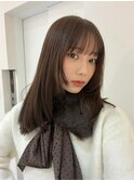 ミディアムレイヤーミントベージュ_ダークアッシュチェリー