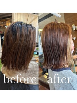 スミカ(sumica) #インナーカラー #きりっぱなしボブ#インナーベージュ