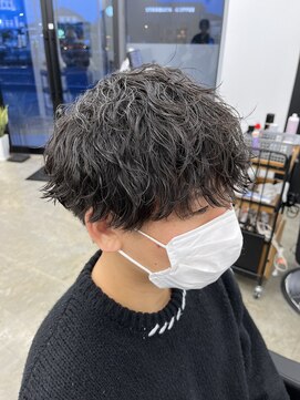 ラッドバイプティパ(rad...by petit-pas) ＊マッシュウルフ×波巻きスパイラルパーマ(水戸/メンズ/眉毛)＊