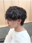 マッシュウルフ波巻きツイストスパイラルパーマ