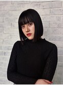 柴田　モード系◎切りっぱなしボブ×ブルーブラック