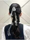編み下ろしヘア