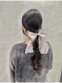 【ローポニーテール】結婚式/銀座/ヘアセット/アレンジ