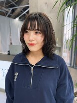 エヴァン(HEVIN) レイヤーミディ☆コールドパーマ☆グレージュ