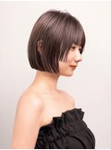 小顔似合わせボブミルクブラウンナチュラルショート