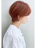 【morio札幌】オレンジカラー大人かわいいショートボブ