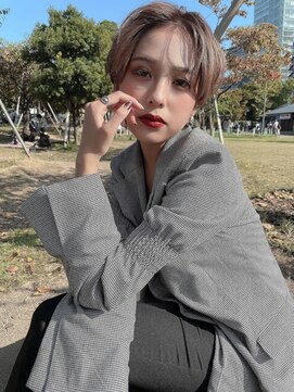 フレーム ヘア ルーム 天王寺駅前店(FRAME hair room) 前髪センターパートハンサムマッシュショート