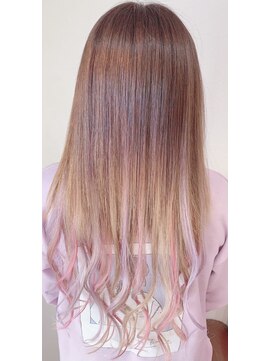 メルティー ヘア(Melty hair) ミディアムボブ→超ロングパステルエクステ☆カラー+エクステ