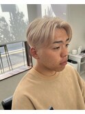 【LS HAIR菊地】ホワイトベージュ×センターパート