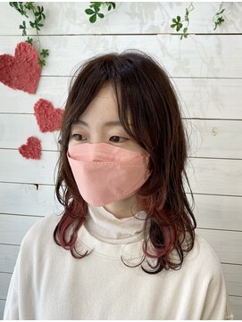 フレア 心 武庫之荘(flare) ゆるふわレイヤー*イヤリングカラー*コーラルベージュ