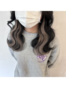 ヴァンクラウドコウベ(VENT CLOUD KOBE) インナーカラー【プルエクステ】ウェーブアレンジ