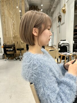 ベンティ(venti) 【VENTI 子安】丸みボブ×ミルクティーベージュ