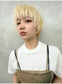ハンサムショート/ブリーチカラー/ハイトーンベージュ