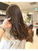 *とろみベージュ 透明感 ブリーチなし ロングヘア