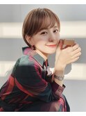 シルキーベージュ斜めバング丸みショート