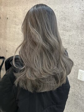 ラフヘアデザイン(Raf hair design) バレイヤージュコントラストハイライトインナーカラーボブ