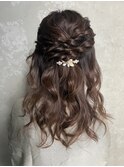 【お呼ばれヘアアレンジ】～ハーフアップ～渋谷/ヘアセット/眉毛
