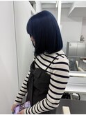 ネイビーカラー [美髪/ホワイトブロンド/イメチェン/新宿]