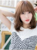 韓国風前髪パーマミディアムレイヤーカットh4北浦和20代30代40代